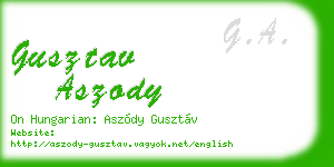 gusztav aszody business card