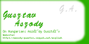 gusztav aszody business card